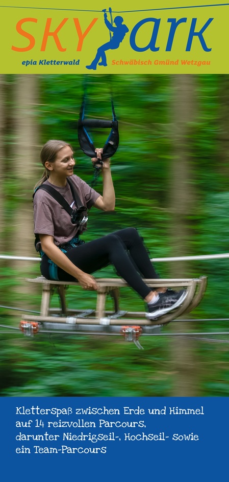 Titelseite des SKYPARK Infoflyers in Deutsch